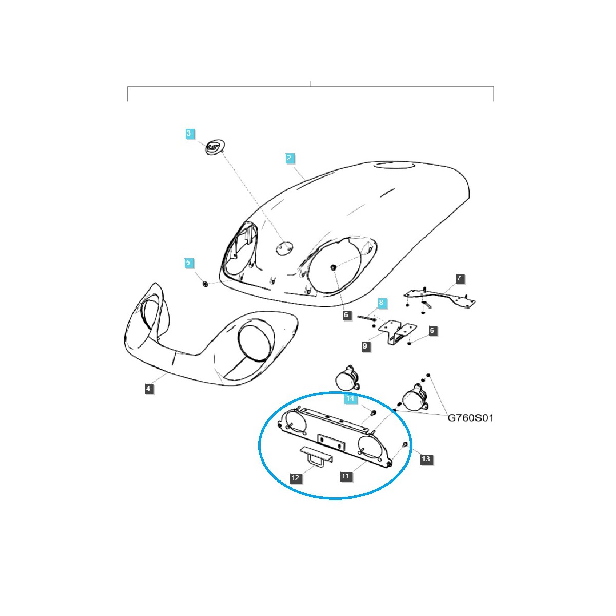 Support de couvercle TRG830 / Tracteur LS / 40202711