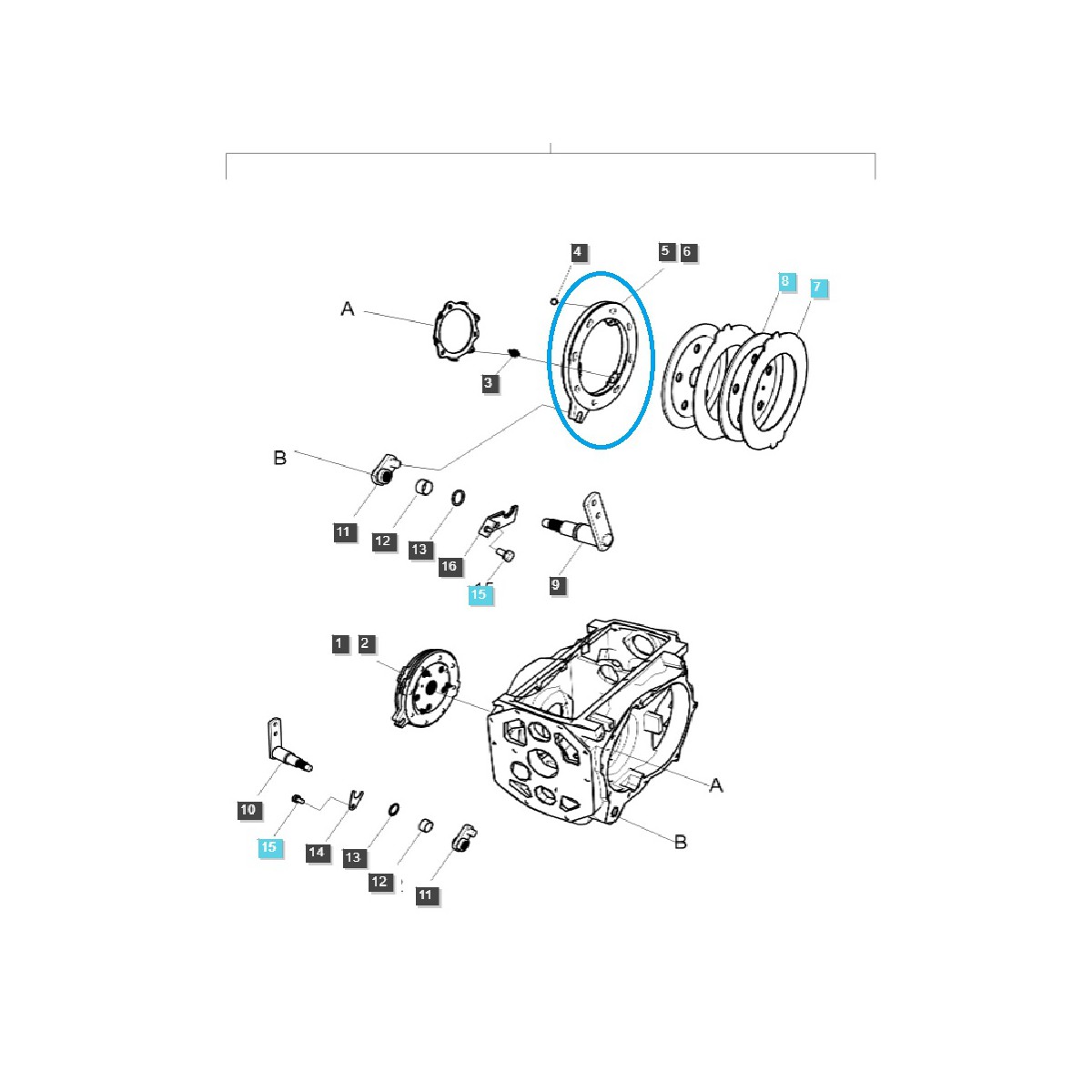 andere bremssystem - Bremsnockenplatte / Links / TRG650 / LS Traktor / Nr. 40009197