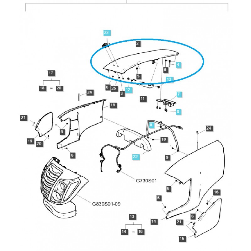 partes de carrocería - Tapa del motor / capó / Tractor T4-I-SBG830 / LS / N.º 40276447