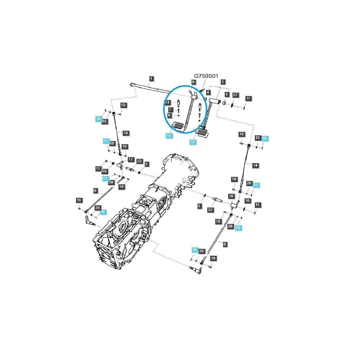 brzdové pedále - Brzdový pedál / Ľavý / TRG670 / Traktor LS / Č. 40188640