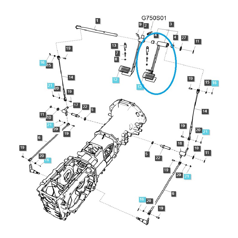 brake pedals - Brake Pedal / Right / TRG670 / LS Tractor / No. 40188641