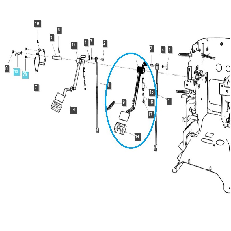 brake pedals - HST Brake Pedal / Right / TRG670 / LS Tractor / No. 40278701