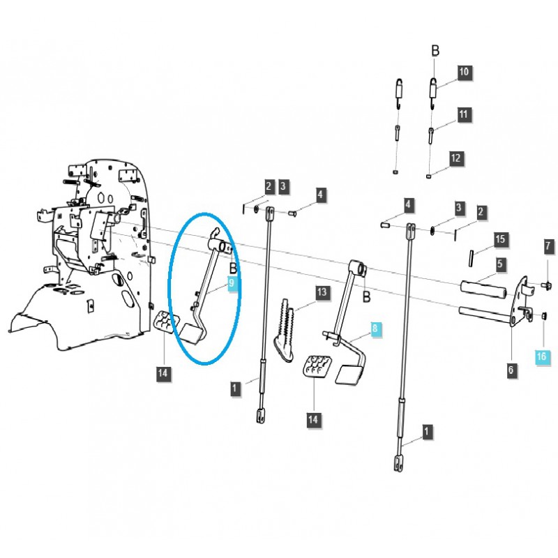 bremspedale - Bremspedal / Links / TRG670 / LS Traktor / Nr. 40297396