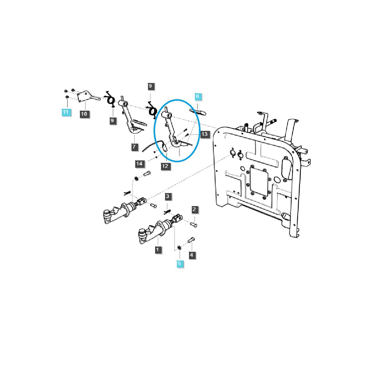 Pedal de freno izquierdo TRG670 / LS Tractor / 40317854