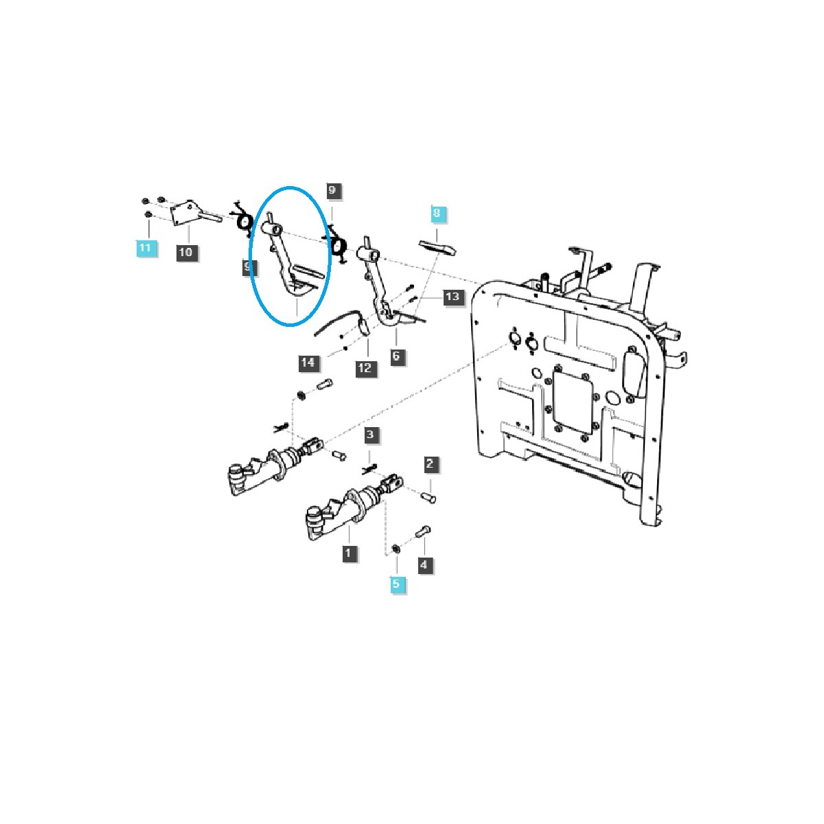 Bremspedal - rechts TRG670 / LS Traktor / 40317856