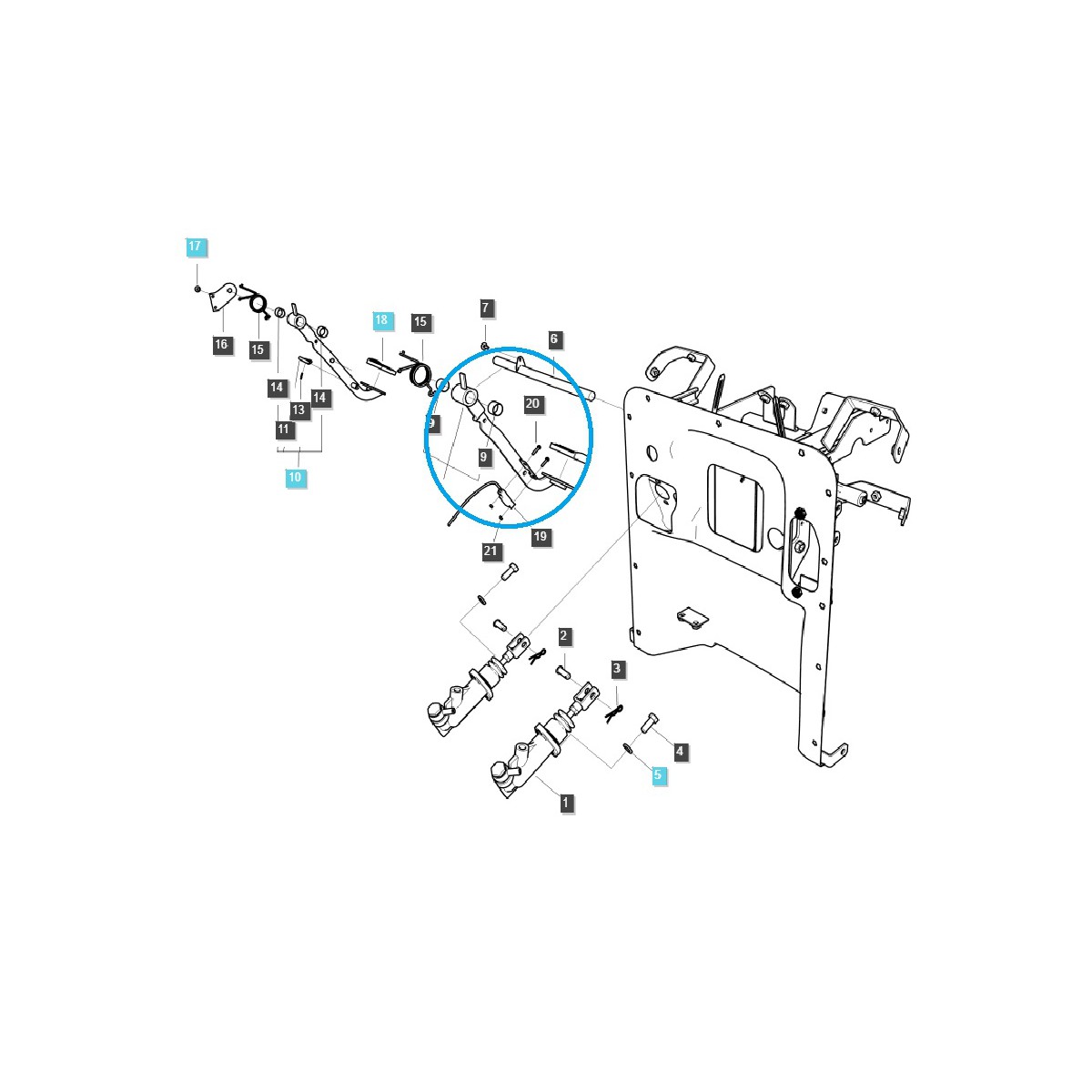 Bremspedal - links XP TRG670 / LS Traktor / 40394276