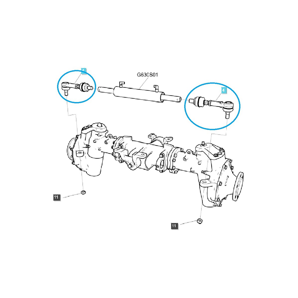 Rotule de barre de direction GS - MT3 - G610 / LS Tracteur / 40462718