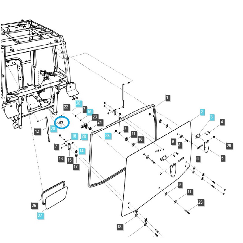 nuls - Serrure de mécanisme de fermeture de lunette arrière / sécurité / TRG 862 / Tracteur LS / 40008359