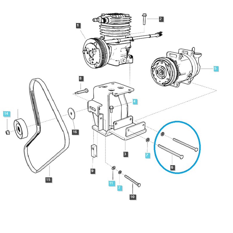 bolts nuts and washers - Tensioner screw FT S163088043 / LS Tractor / 40079827
