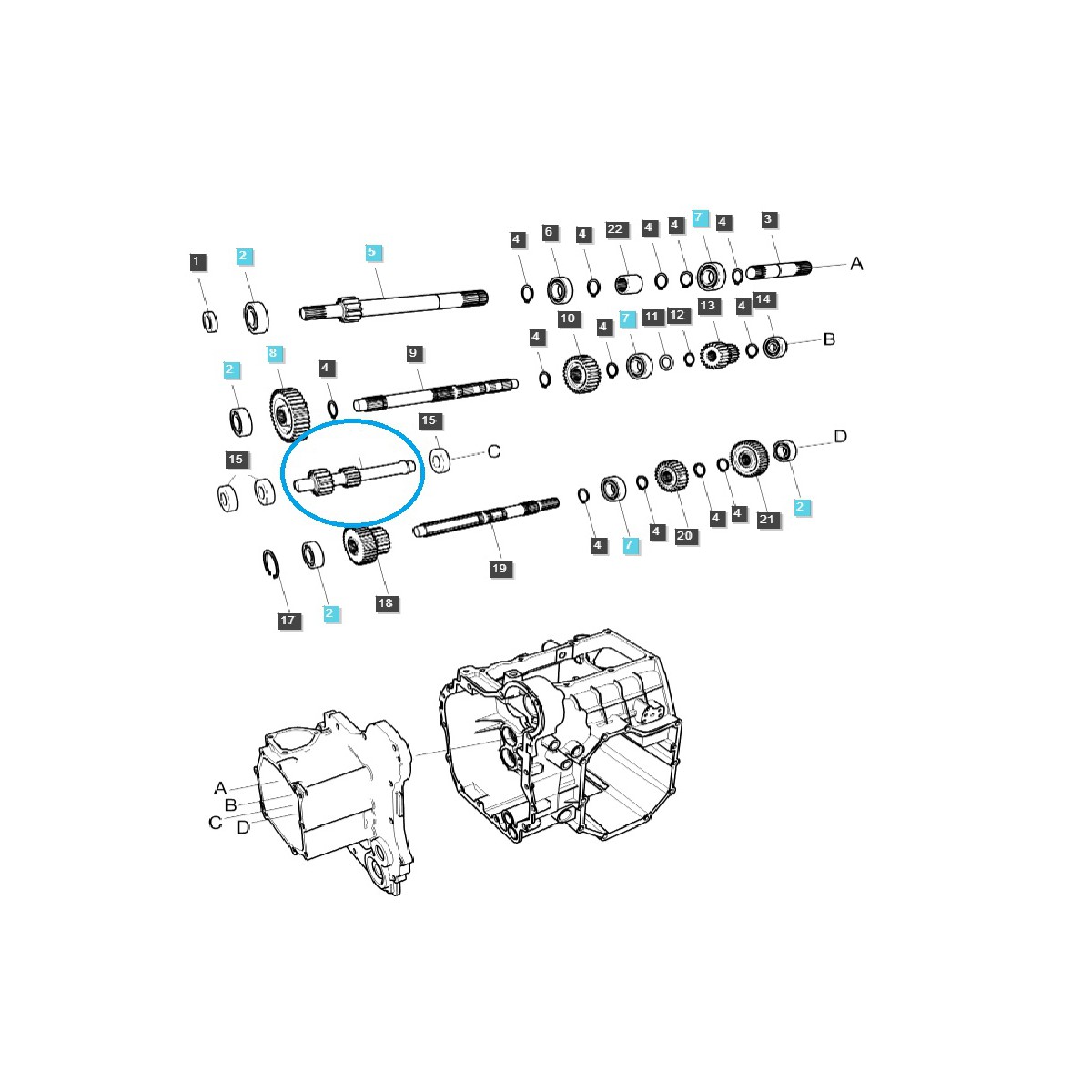 Hřídel, zpátečka / TRG281 / LS Traktor / 40309714