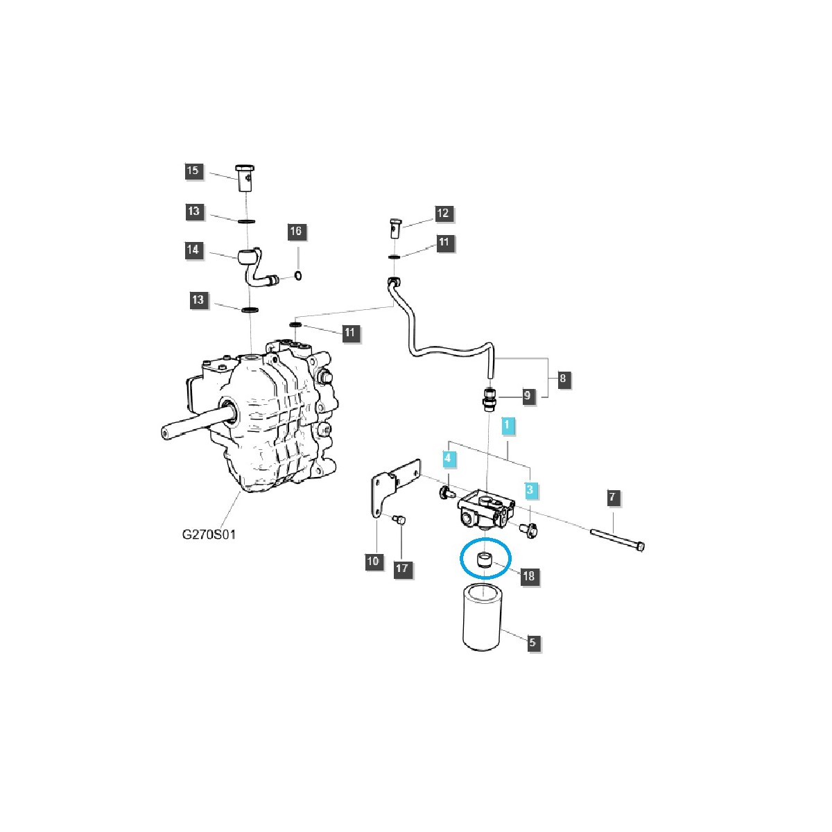 Befestigungsschraube, MT3-Adapter TRG640 / LS Traktor / 40426445