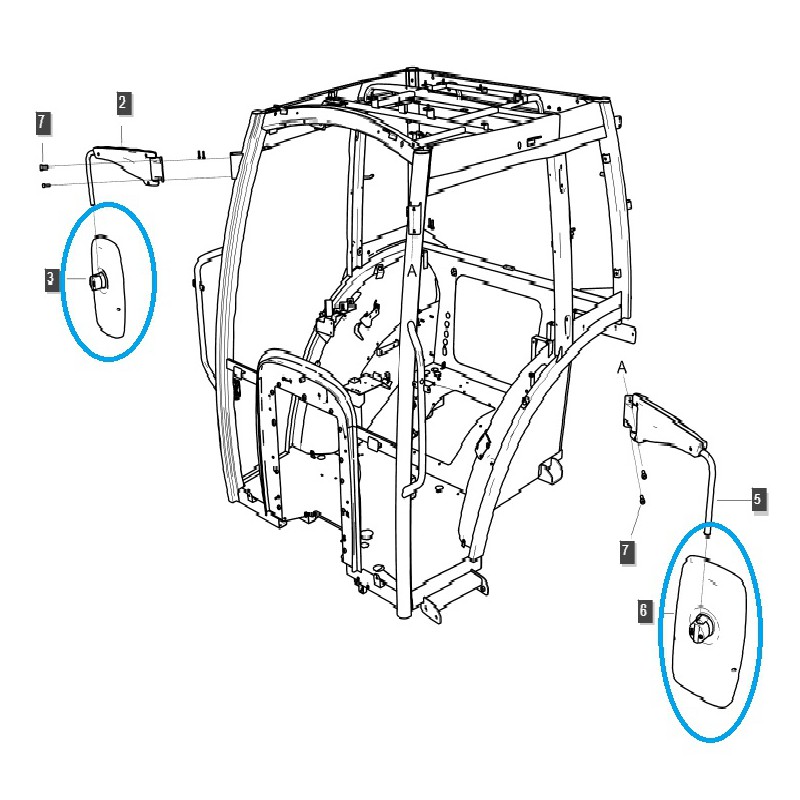 pièces de carrosserie - Rétroviseur double / TRG869 / Tracteur LS / n° 40430370