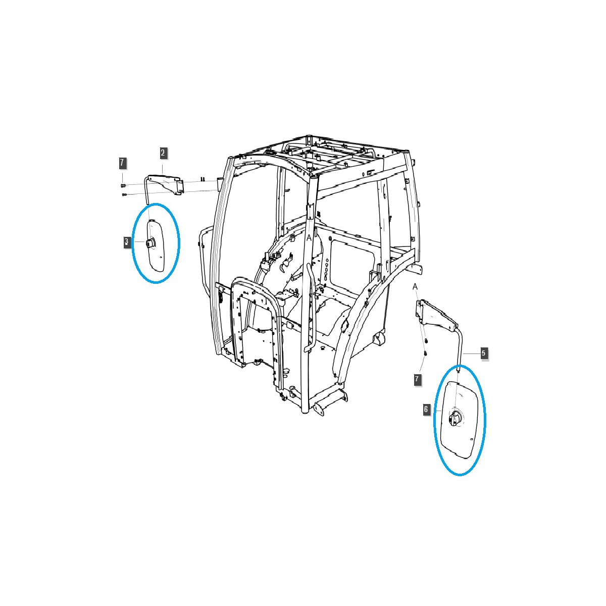 Double mirror TRG869 / LS Tractor / 40430370