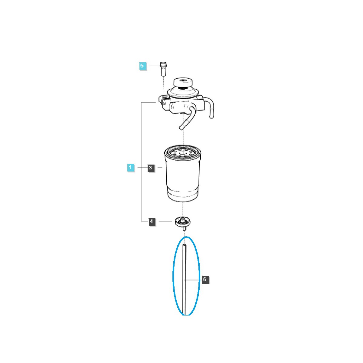Tubo de drenaje de combustible / Q072001 / Tractor LS / N.° 40012841
