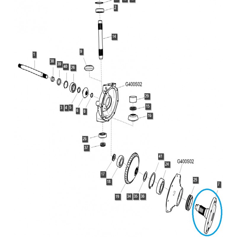 hubs - Front axle hub TRG400 / LS Tractor / 40440547