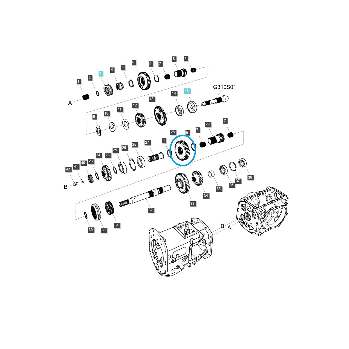 Pignon DRVN TRG285 / Tracteur LS / 40009615