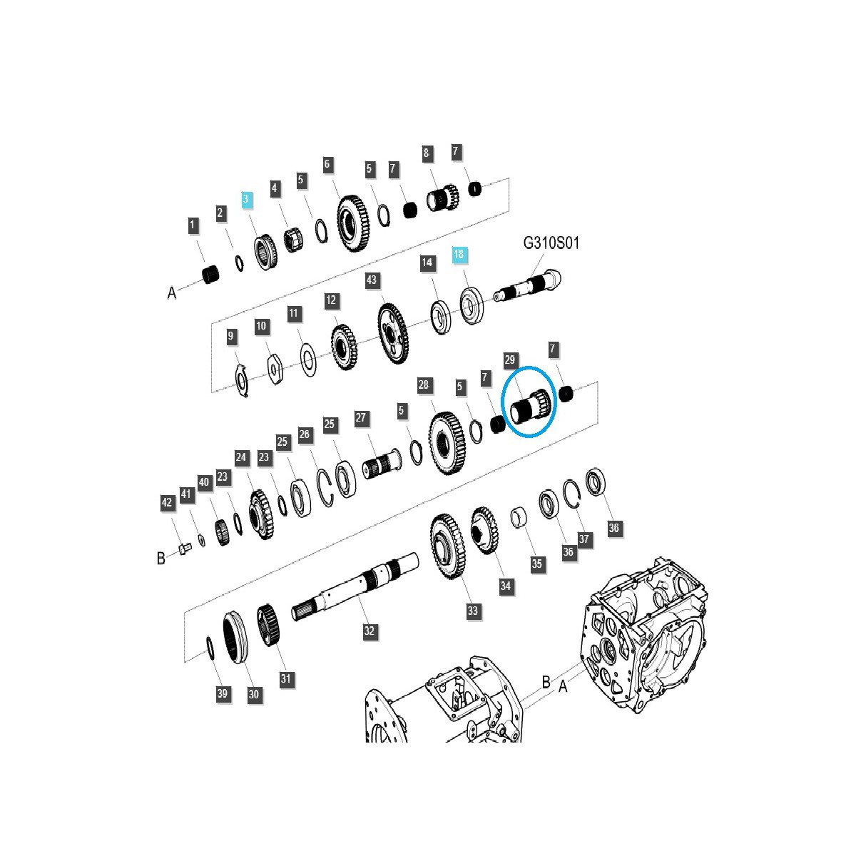 DRV gear sprocket TRG285 / LS Tractor / 40009134