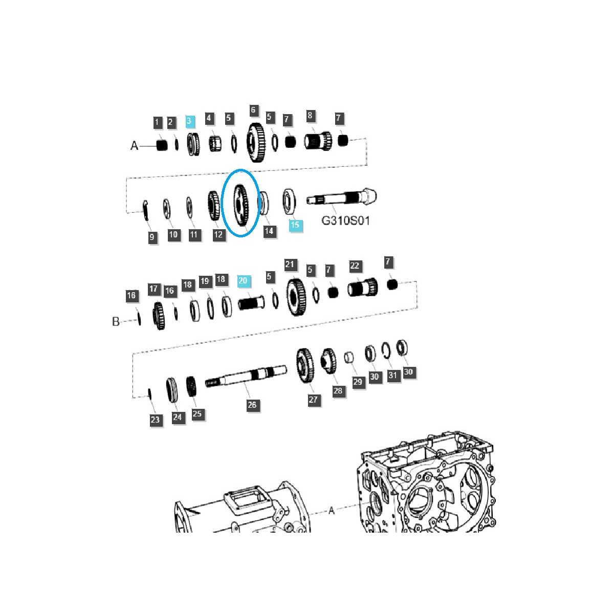 Engranaje GRV G-PTO / TRG285 / LS Tractor / 40009069