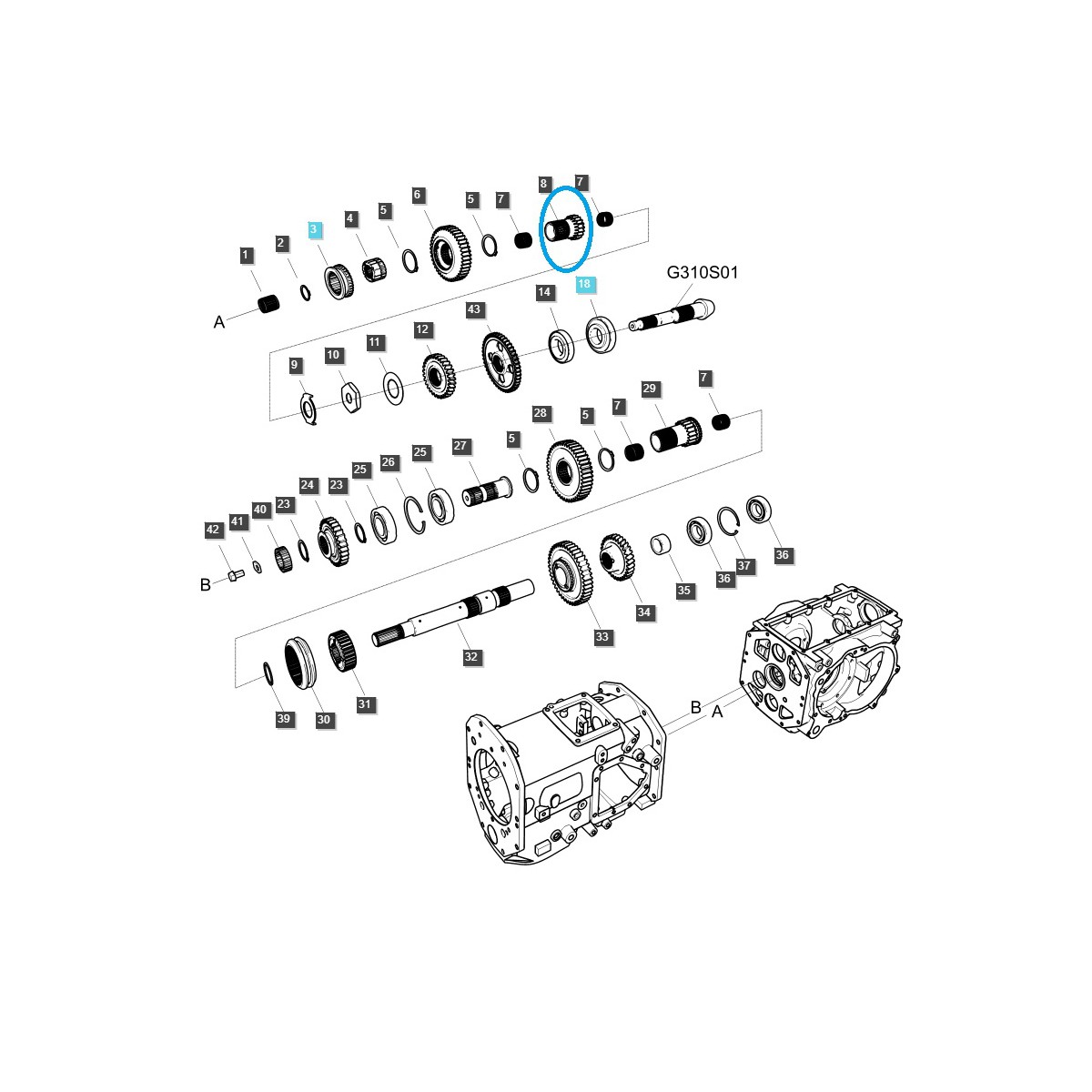 Drive sprocket DRV 2 / TRG285 / LS Tractor / 40009287