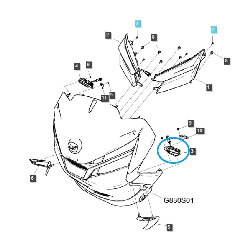 lamps - Left front lamp / TRG760 / LS MT7.101 / LS Tractor / no. 40512624