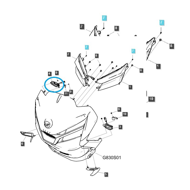lámparas - Lámpara delantera derecha / TRG760 / LS MT7.101 / no 40512628