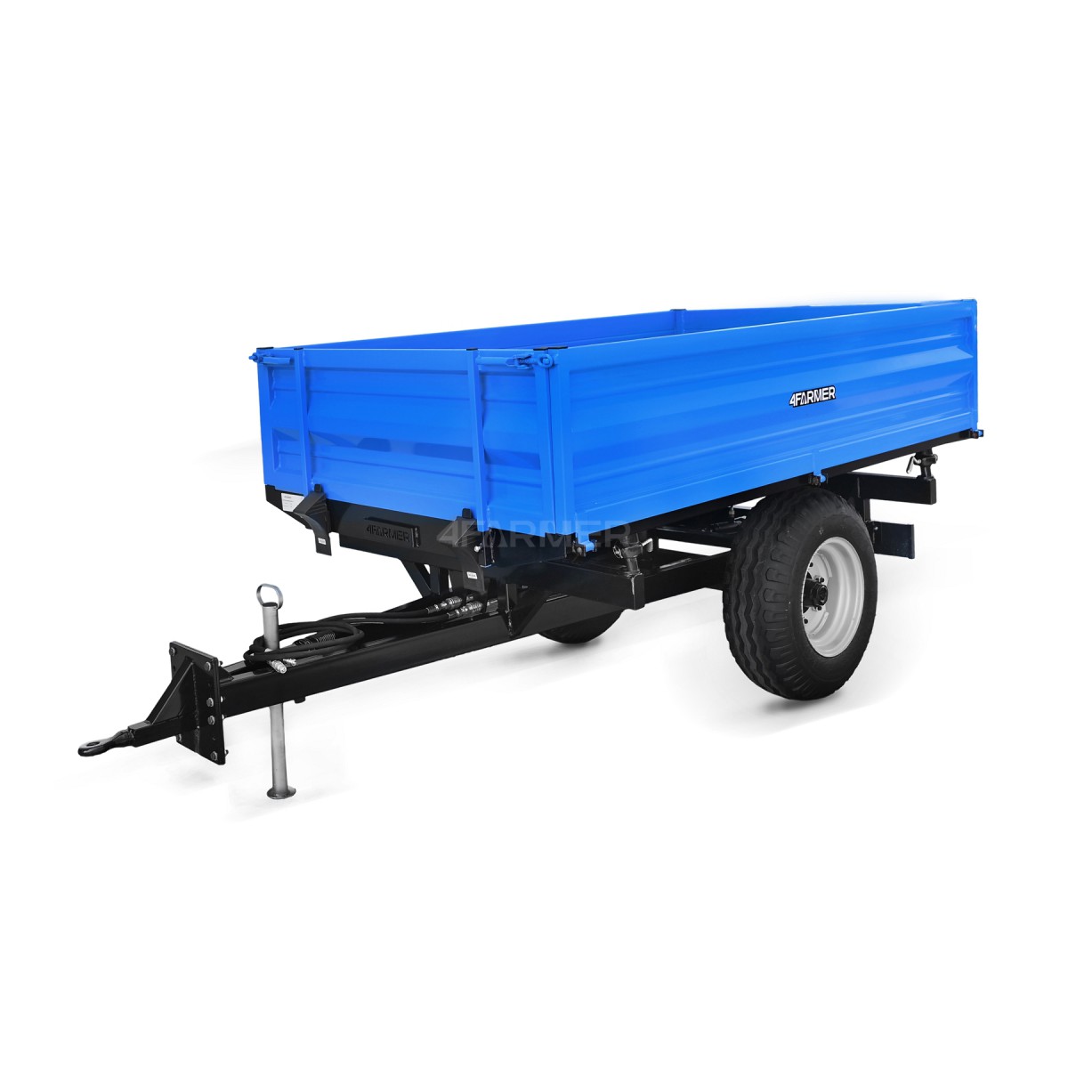 Single-axle agricultural trailer 2T with kiper and brake 4FARMER