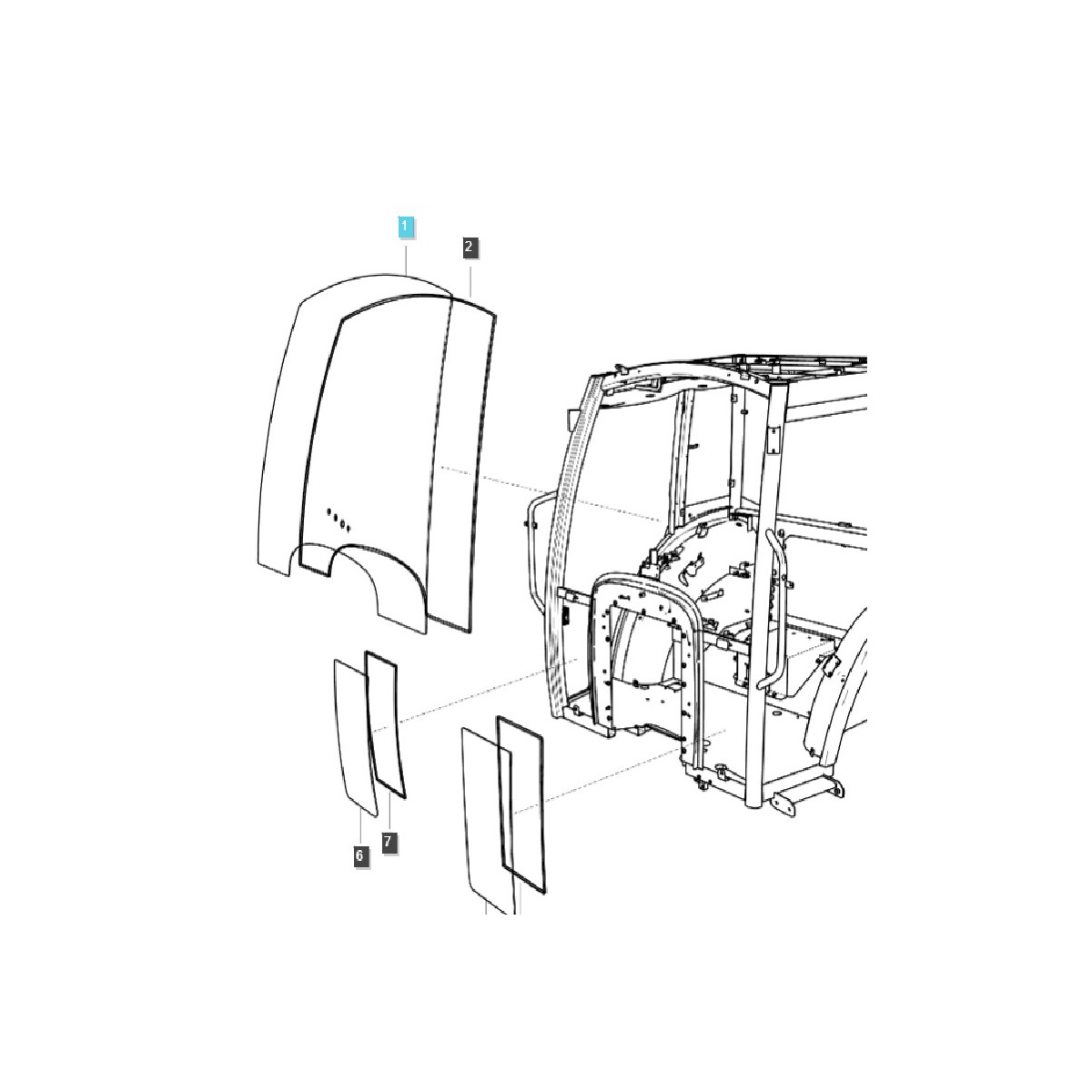 Parabrisas de cabina / TRG863 / Tractor LS / n.º 40430018