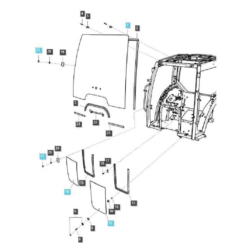 elementy karoserii  - Szyba czołowa / TRG863 / LS Tractor / nr 40430008