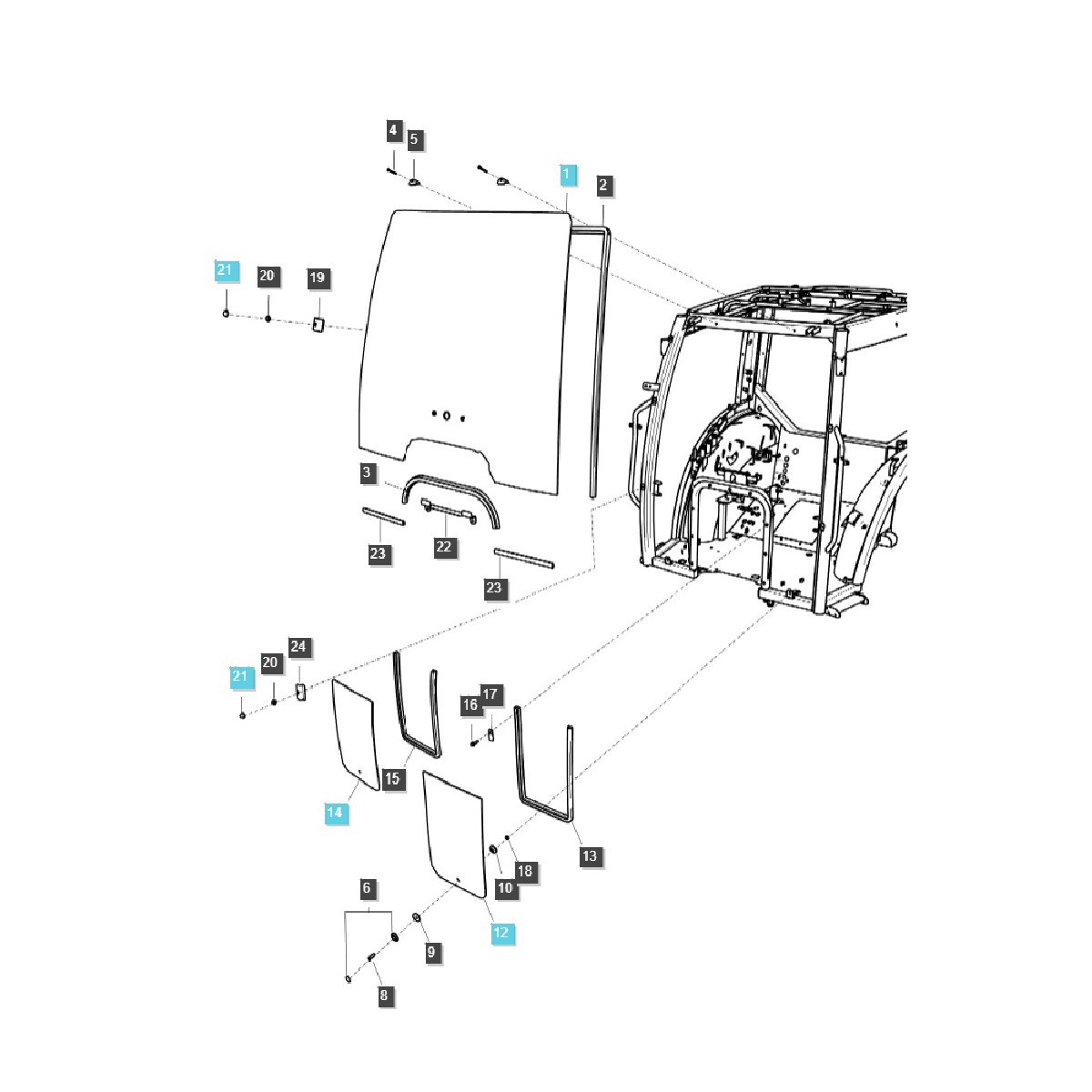 Windschutzscheibe / TRG863 / LS Traktor 40430008