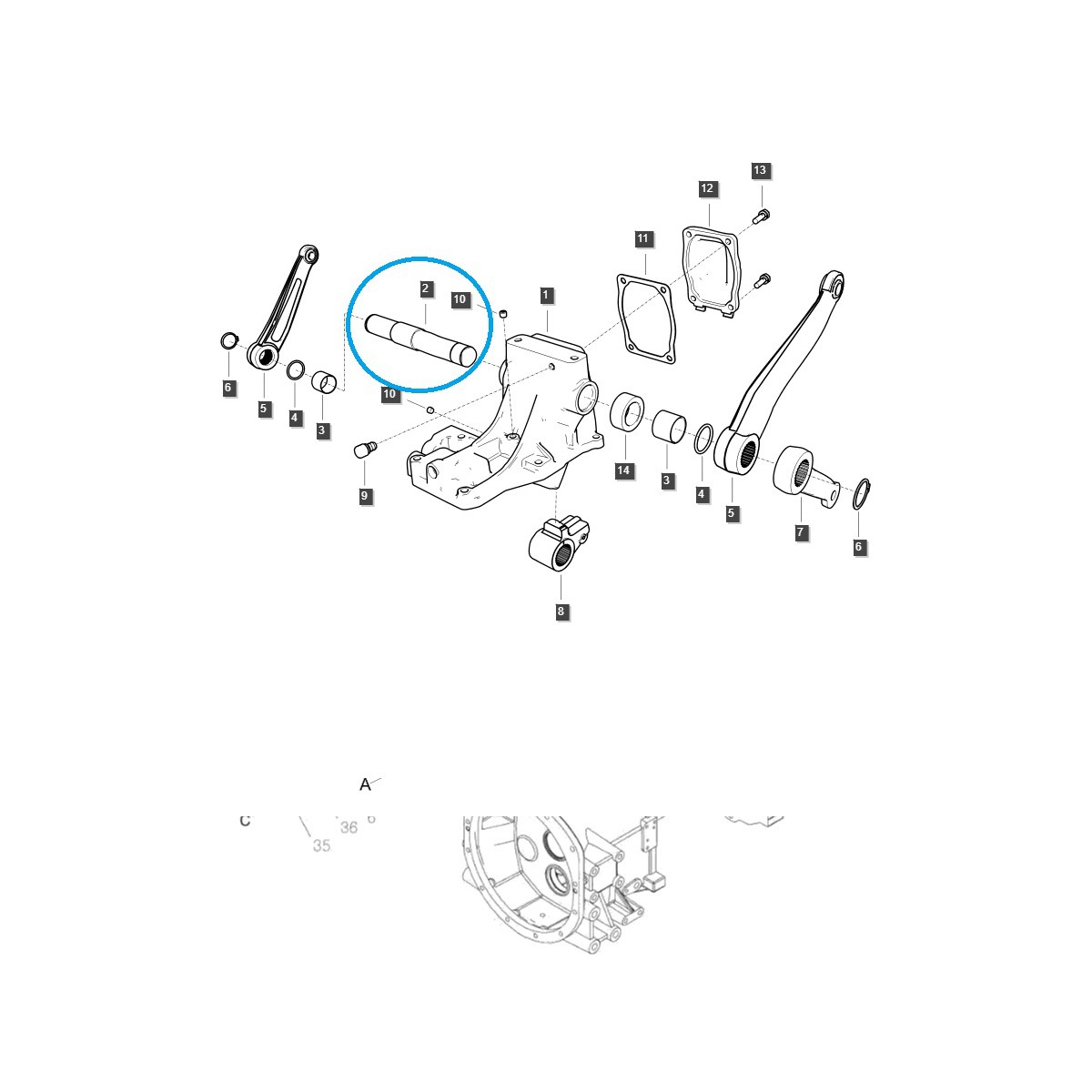 TRG820 / LS Tractor Hydraulic Lift Shaft 40337413