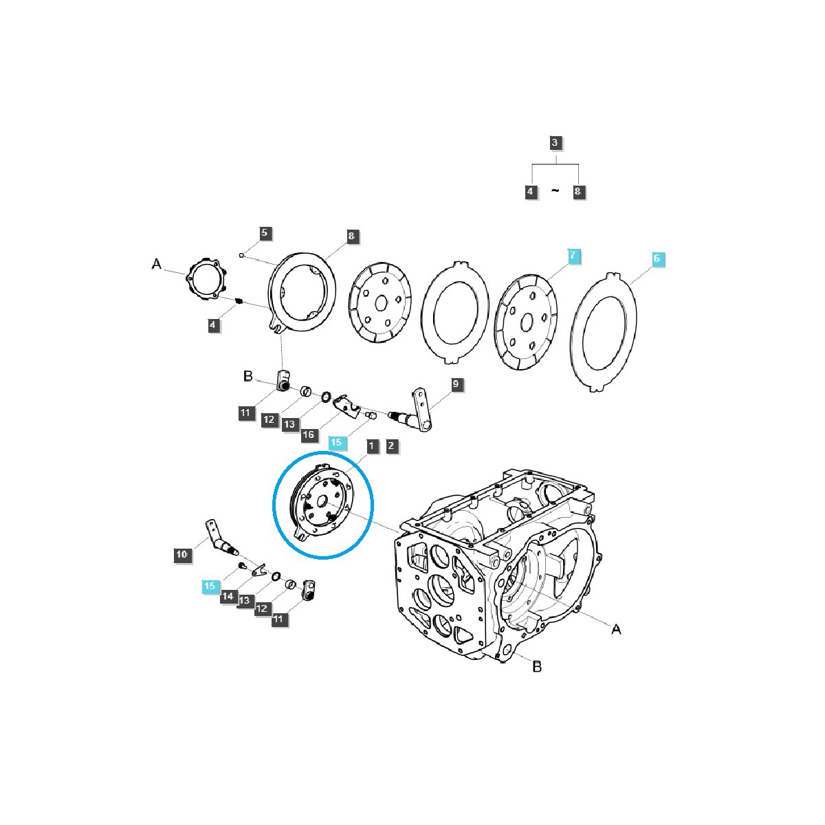 Brake - set G650 / left / LS Tractor / 40163726