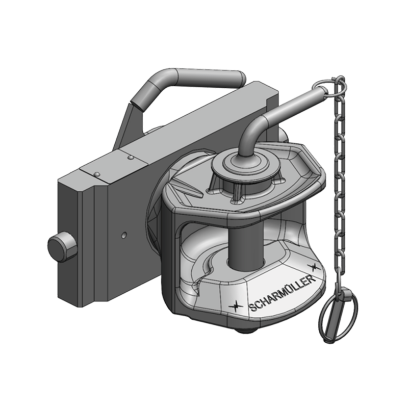 haken - Manuelle obere Schiebekupplung mit Adapterplatte für LS MT3 Scharmueller