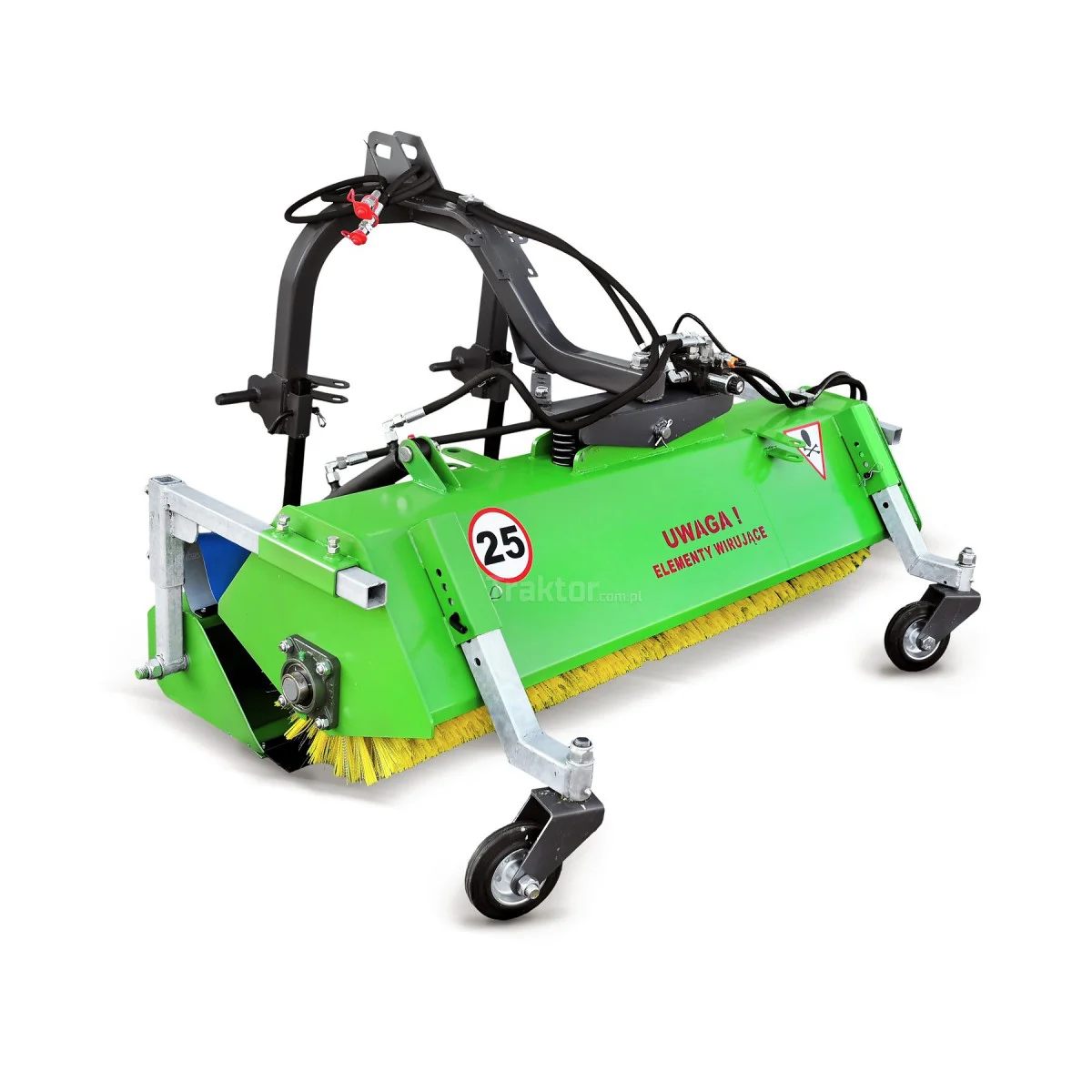 Balayeuse de 135 cm pour le tracteur "Iga MINI" Abra2 avec panier
