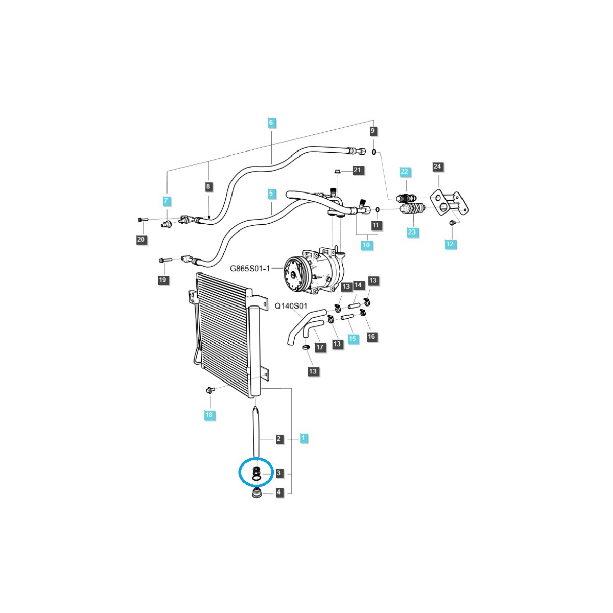 Filtre à condensateur, climatisation TRG865 / Tracteur LS / 40314460