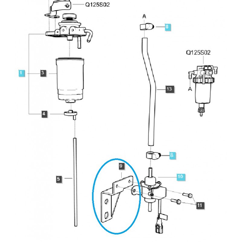 autres système de carburant - Support de pompe à carburant / TRG040 / Tracteur LS / N° 40312379