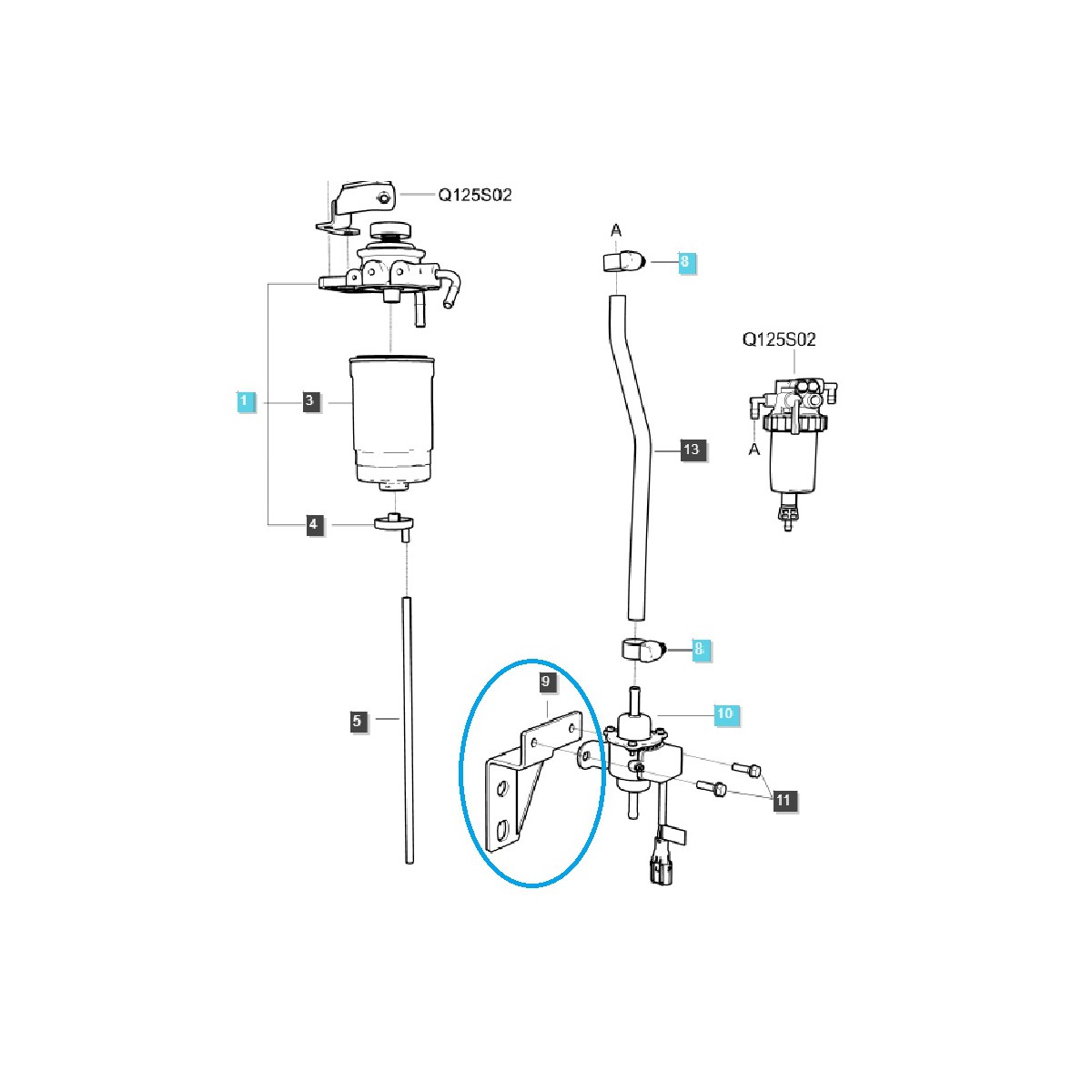 Support de pompe à carburant / TRG040 / Tracteur LS / N° 40312379