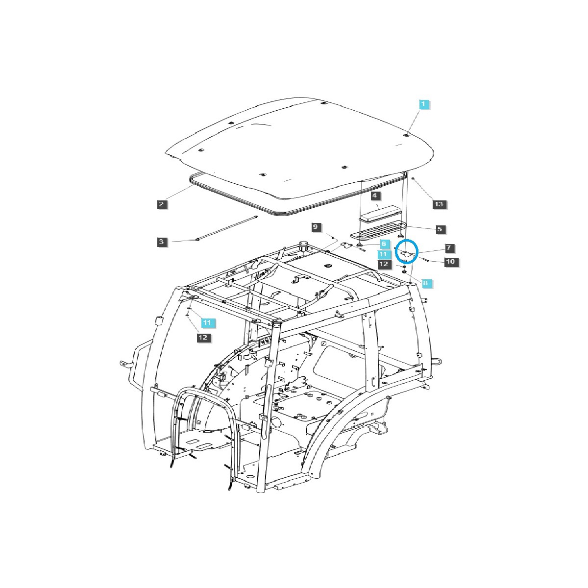 teile fur ls - Dachmontagescharnier TRG867 / Ls Traktor / 40278278
