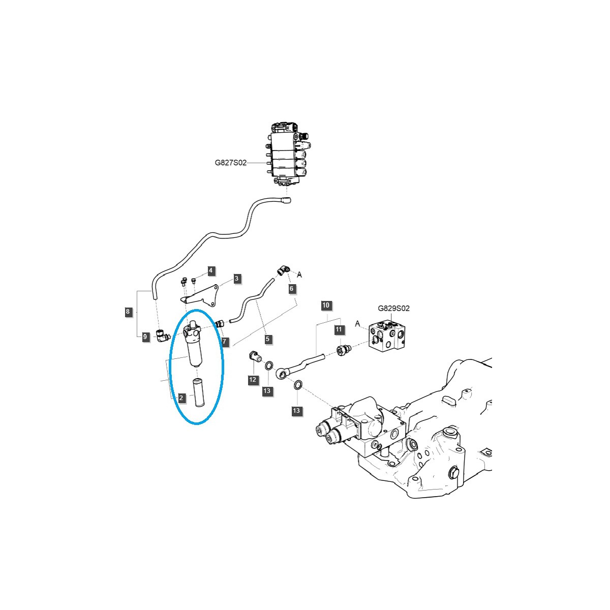 Filtr ciśnieniowy hydrauliczny MP_FMM_050_A10 TRG829 / LS Tractor / 40524790