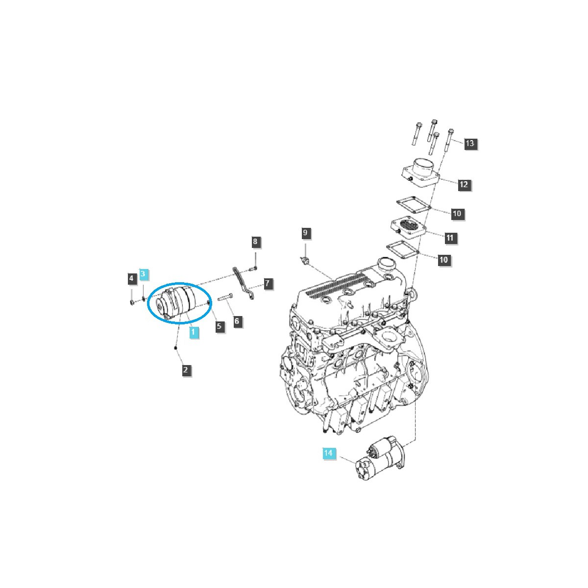 Alternátor Q175 12V / Ls Traktor / 40006956