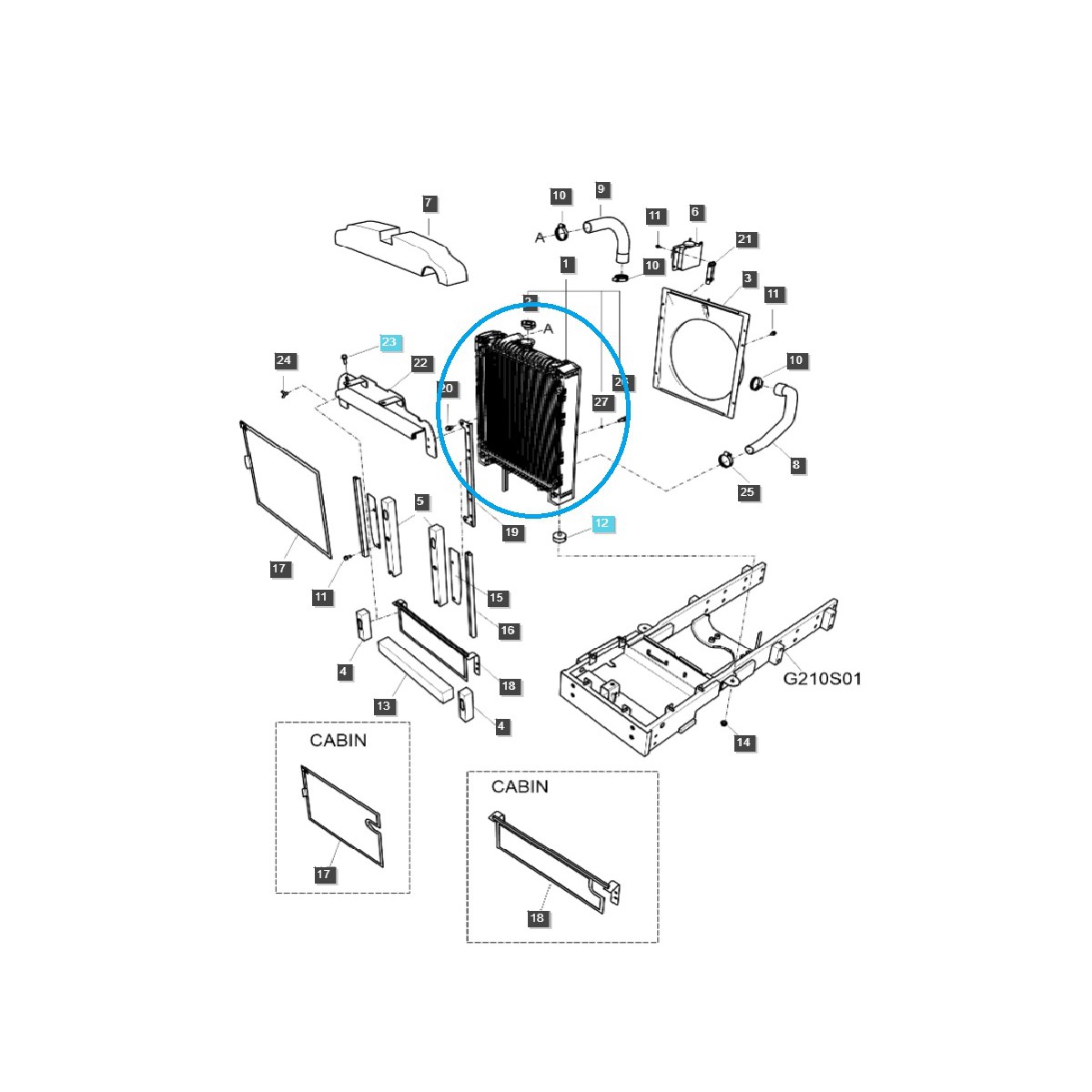 Radiateur / LS U43 / LS U50 / LS U60 / LS ULTRA55 / LS ULTRA65 / no.