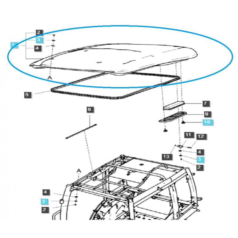 časti karosérie auta - Strecha kabíny / TRG867 / LS Traktor / č.40365074