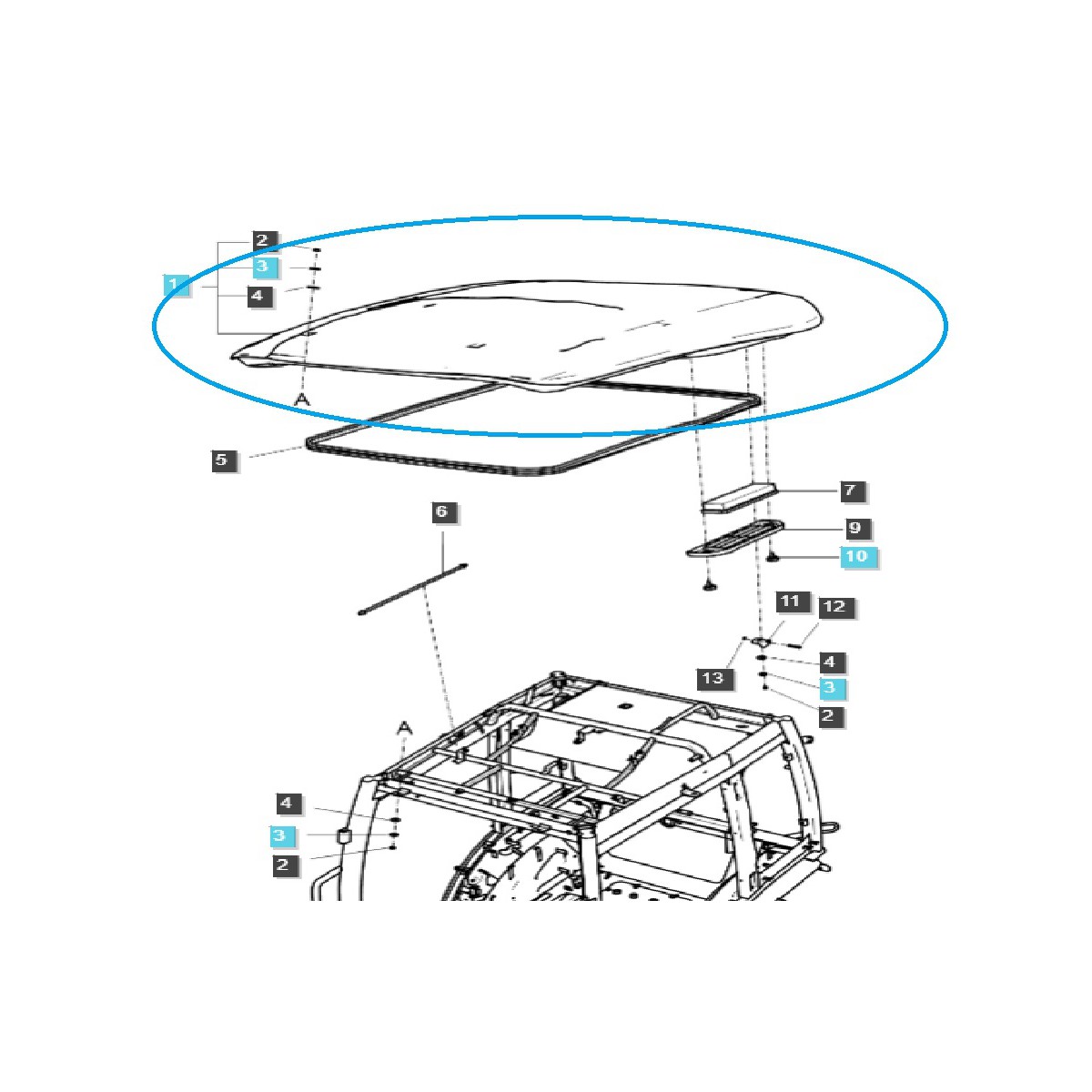 Kabinendach / TRG867 / LS Traktor / Nr. 40365074