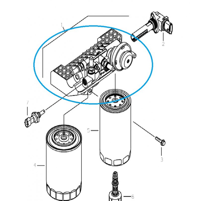 otros sistema de combustible - Carcasa del filtro de combustible IVC / Tractor LS / N.° 40344729