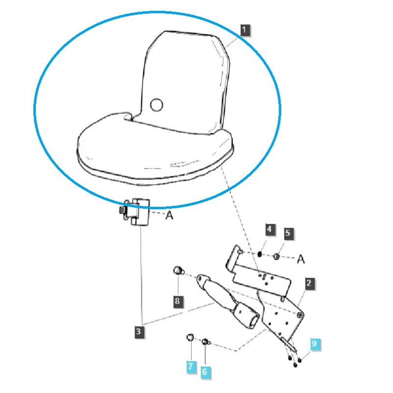 siedzenia - Siedzenie dodatkowe - pasażera / STP_0400TD / TRG850 / LS Tractor / nr 40413739
