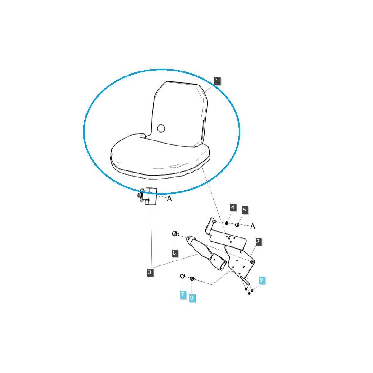 Asiento adicional - pasajero / STP_0400TD / TRG850 / LS Tractor / no 40413739