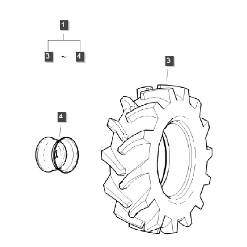 koła komplet felgaopona - Complete wheel 320/65-16.5 / TRG490 LS Tractor / 40439555