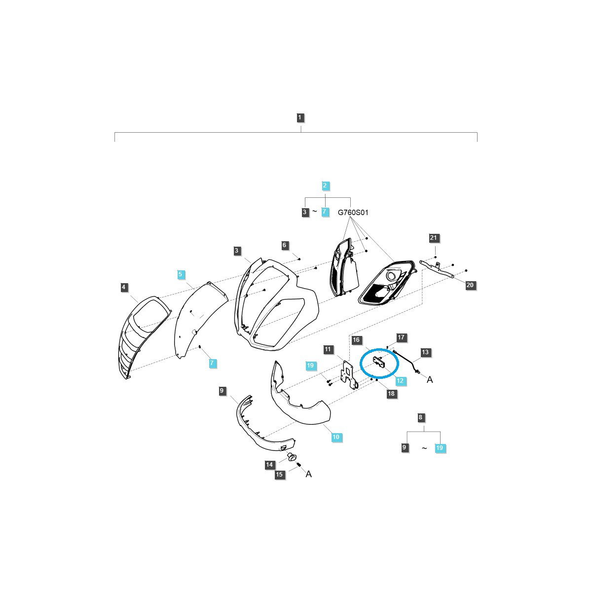Zamek maski TRG830 / LS Tractor / 40351880 / 40266267