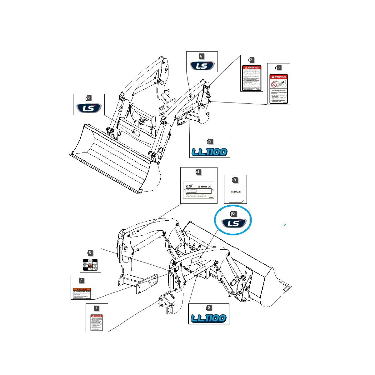 Naklejka informacyjna LS / LS Tractor / 40368876