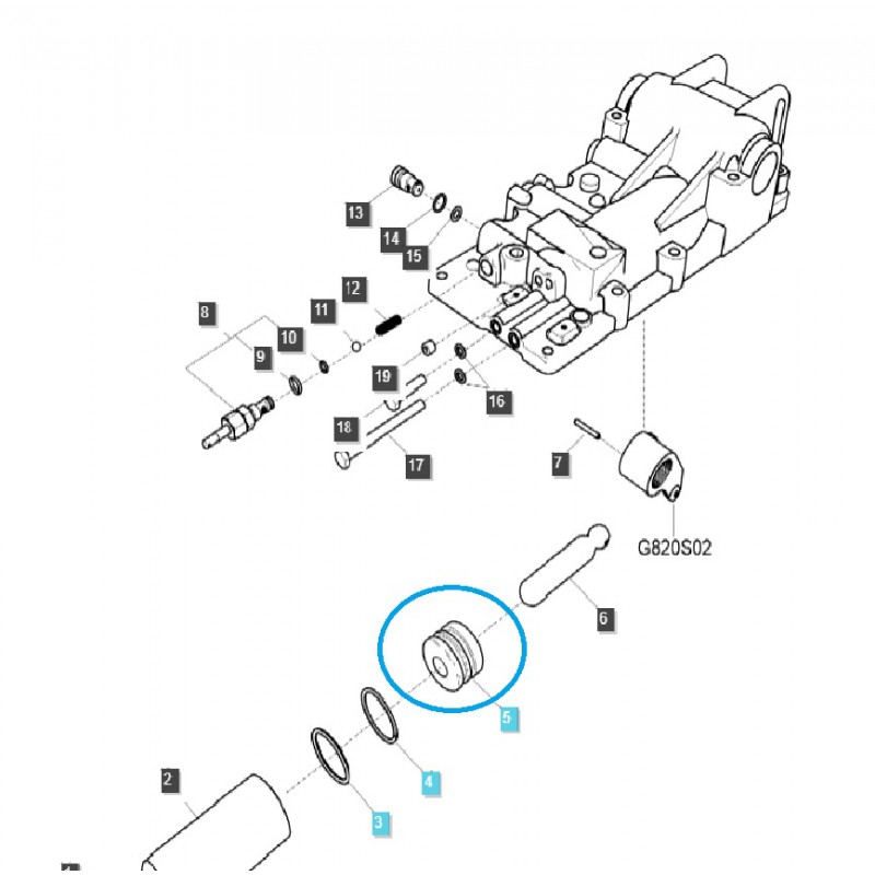 diely pre ls - Piest valca, zdvíhač / Ø 80 mm / LS Tractor / TRG826 / č. 40009770