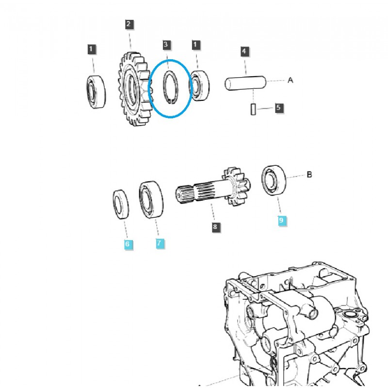 pièces pour ls - Anneau Seeger / S81040001 / Tracteur LS 40056835